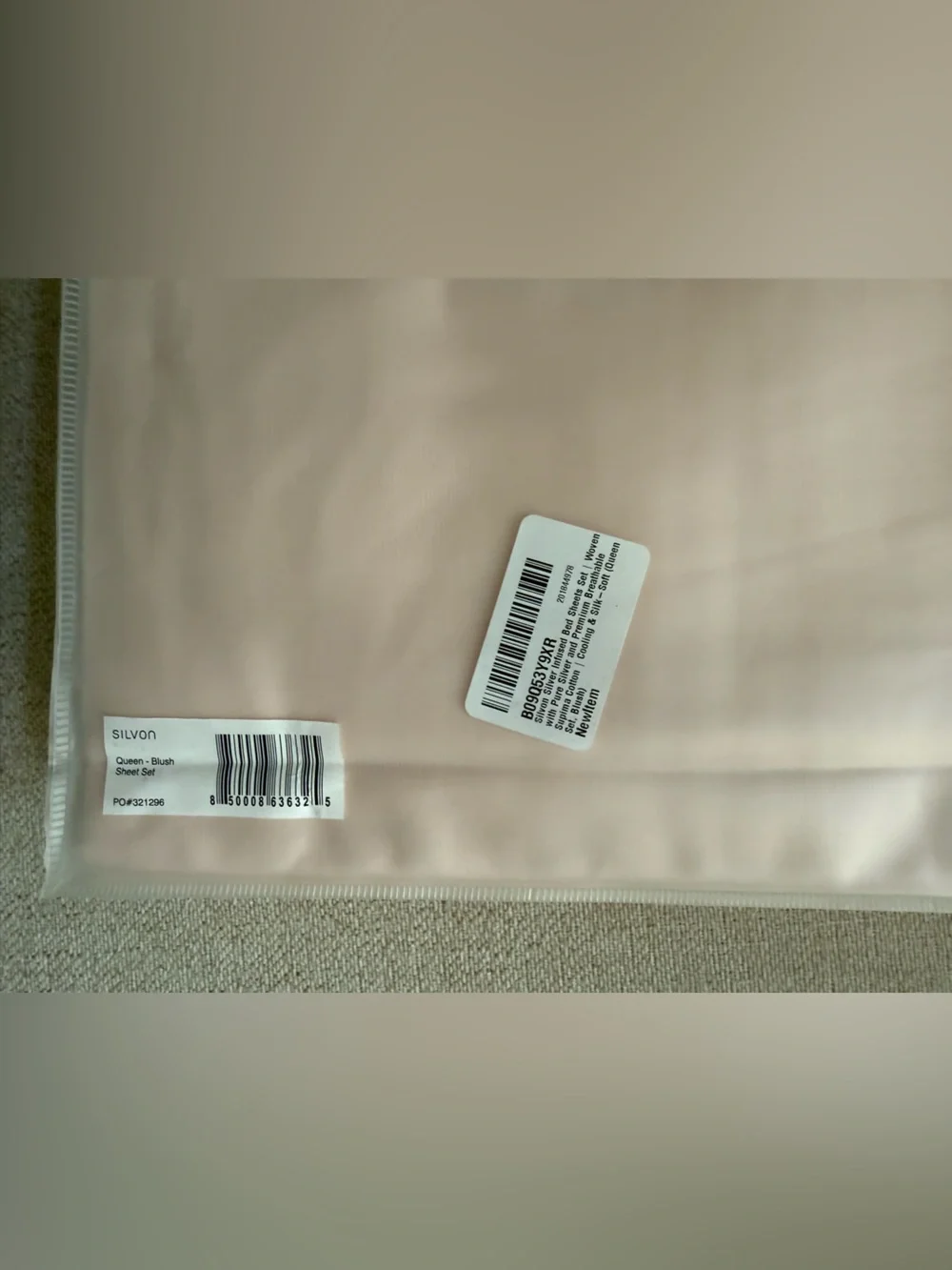 NWT Silvon Silver Infused Premium Queen Sheet Set - Blush Pink Queen Bed